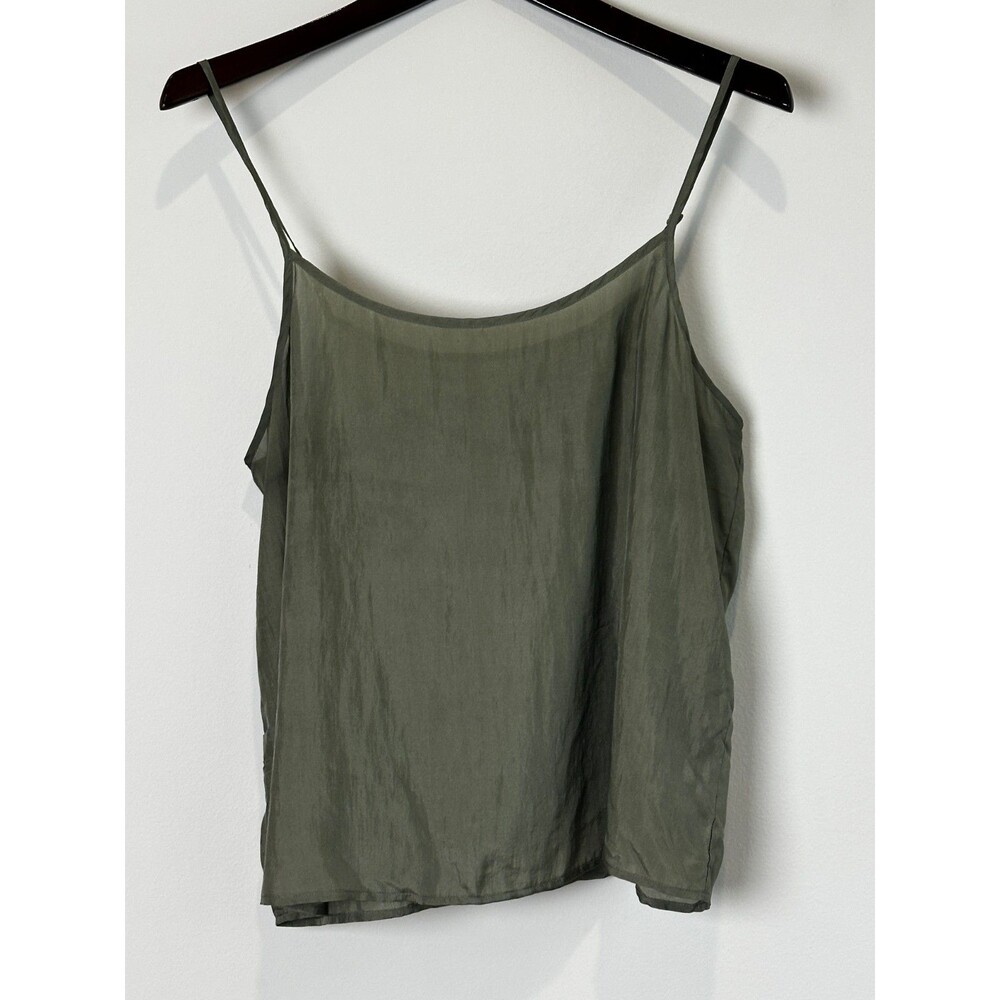 Eileen Fisher Silk Tank Sz S Olive Green Quiet Luxury Capsule Minimalist